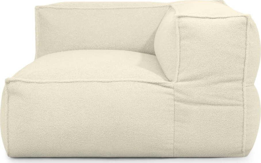 Krémový sedací vak z textilie bouclé Mass Corner 125 Right – SLOWDOWN