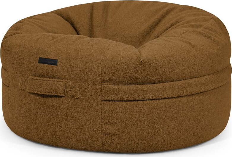 Hnědý sedací vak z textilie bouclé Roll 105 – SLOWDOWN