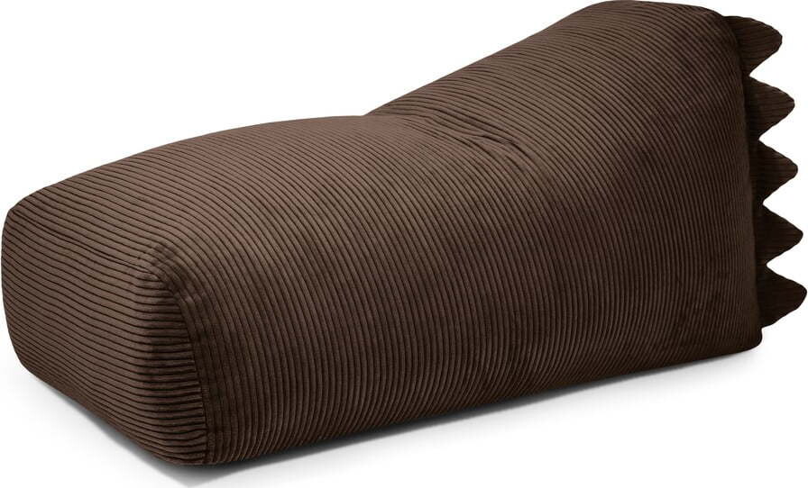 Tmavě hnědý manšestrový dětský sedací vak Snug 130 Dragon – SLOWDOWN