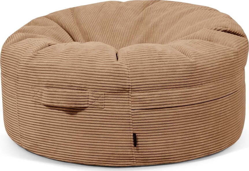 Hnědý manšestrový sedací vak Roll 105 – SLOWDOWN