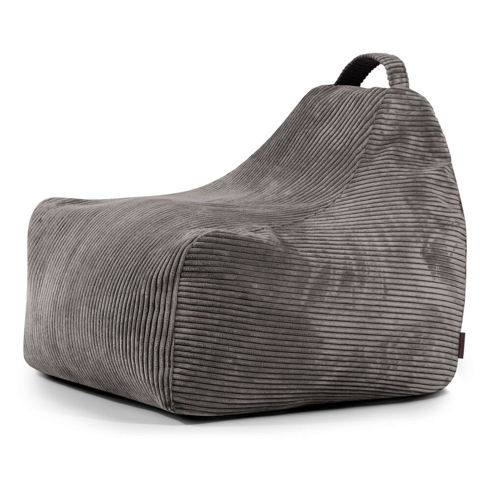 Tmavě šedý manšestrový dětský sedací vak Game Amuse – SLOWDOWN