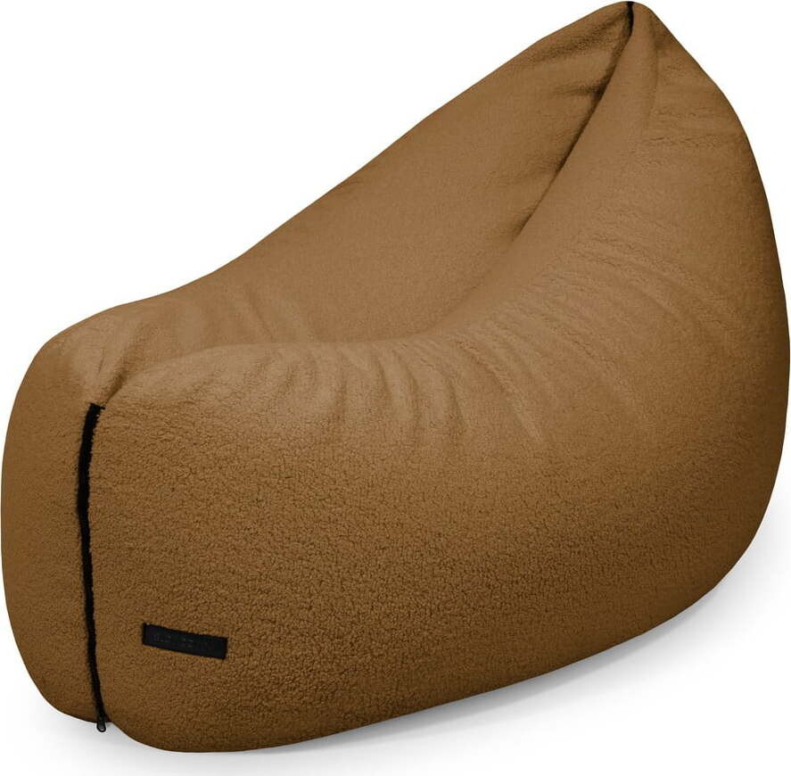 Hnědý dětský sedací vak z textilie bouclé Clip Clap 115 – SLOWDOWN