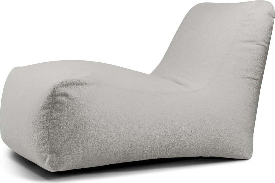 Světle šedý sedací vak z textilie bouclé Lounge – SLOWDOWN