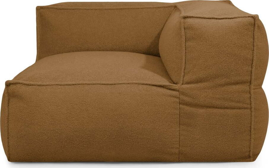 Hnědý sedací vak z textilie bouclé Mass Corner 125 Right – SLOWDOWN