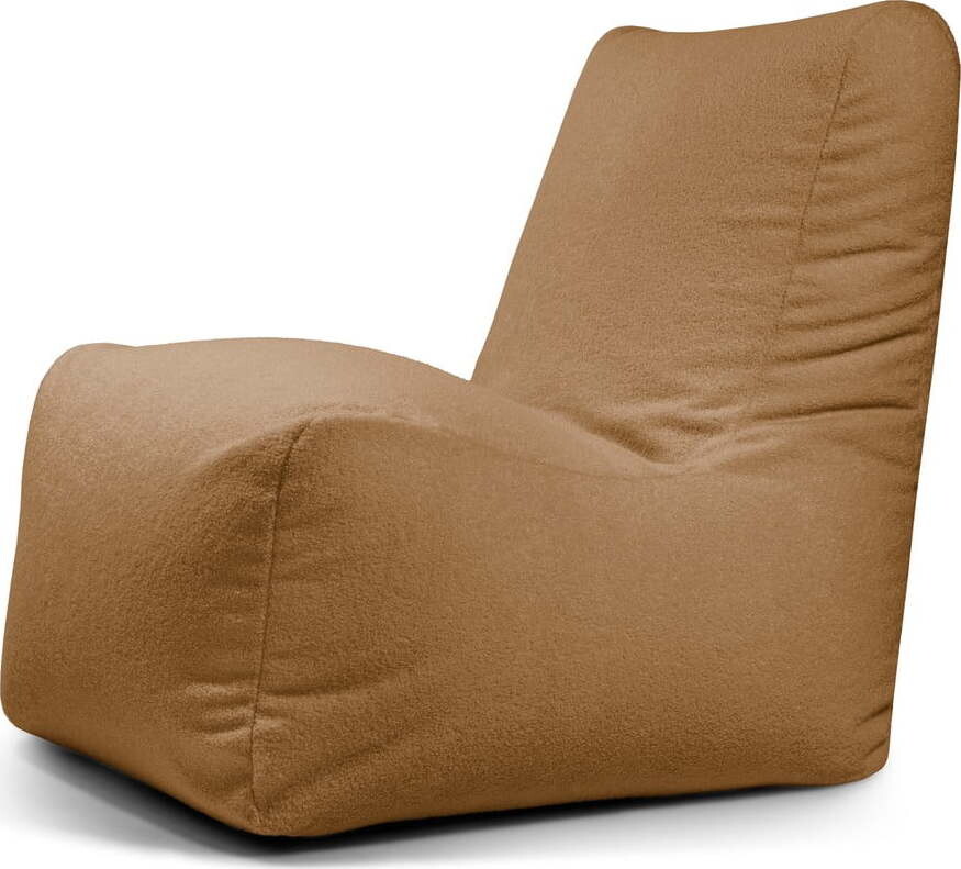 Hnědý sedací vak z textilie bouclé Seat Lounge – SLOWDOWN