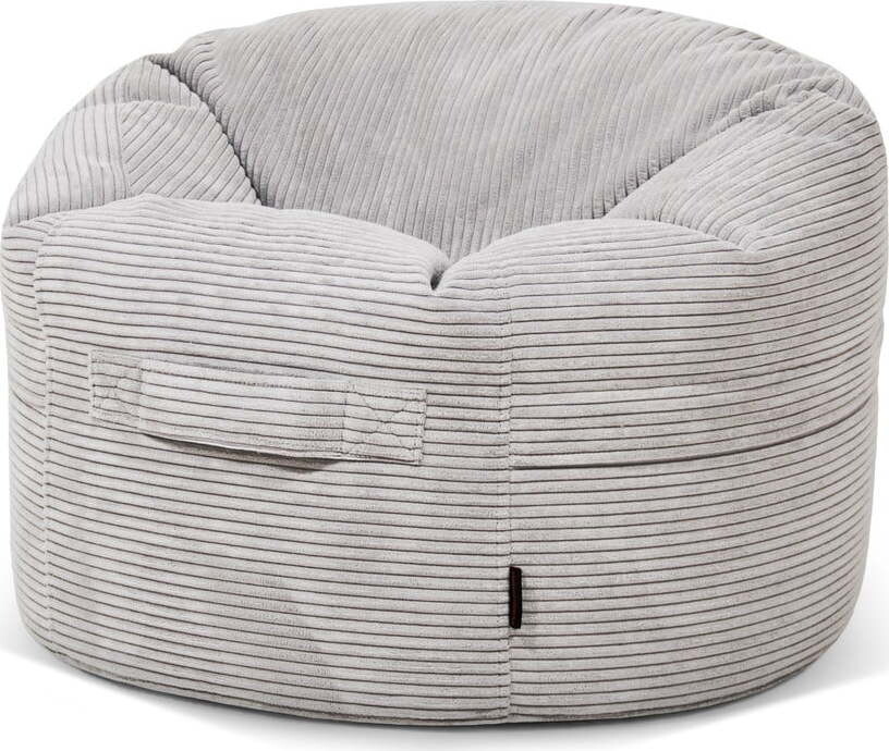 Světle šedý manšestrový dětský sedací vak Roll 80 – SLOWDOWN