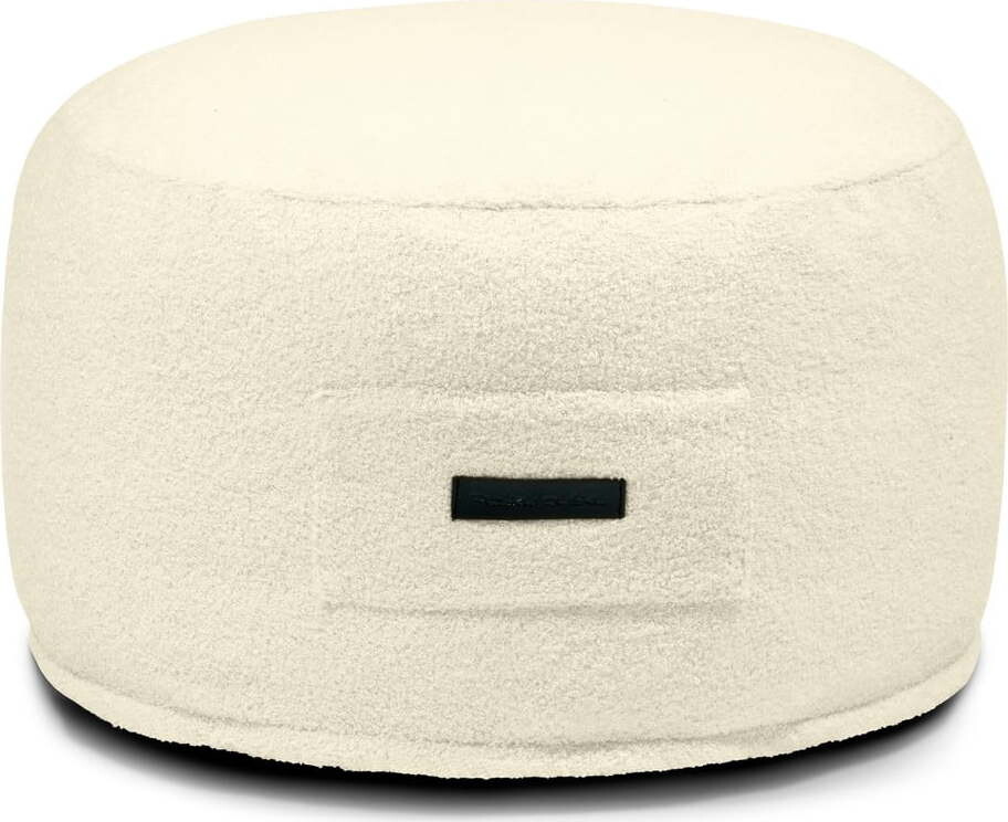 Krémový taburet z textilie bouclé Om 60 – SLOWDOWN