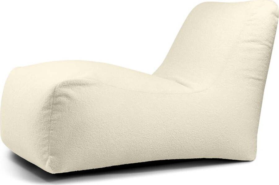 Krémový sedací vak z textilie bouclé Lounge – SLOWDOWN
