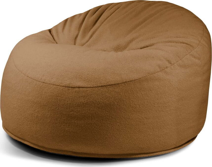 Hnědý sedací vak z textilie bouclé Om 110 – SLOWDOWN