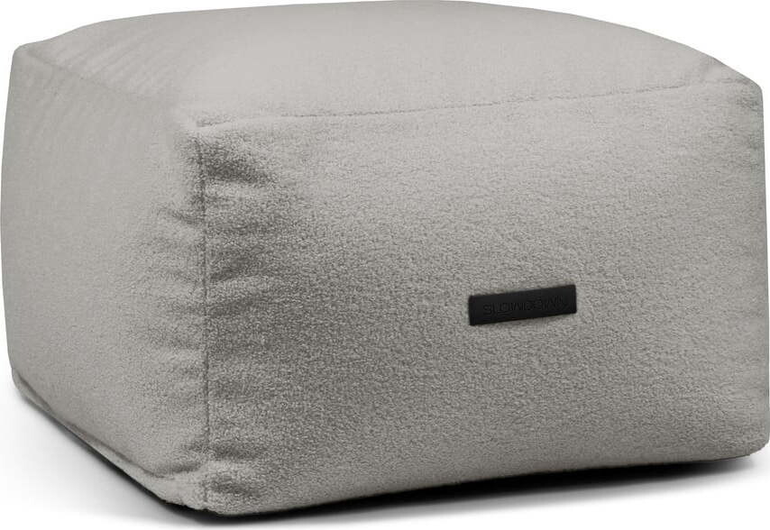 Světle šedý sedací vak z textilie bouclé Softbox MooG – SLOWDOWN