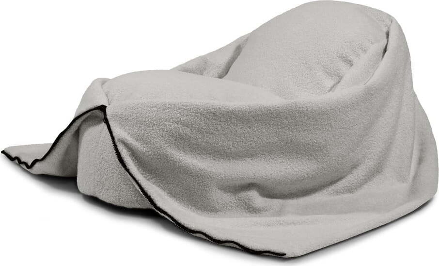 Světle šedý dětský sedací vak z textilie bouclé Cocoon 80 – SLOWDOWN