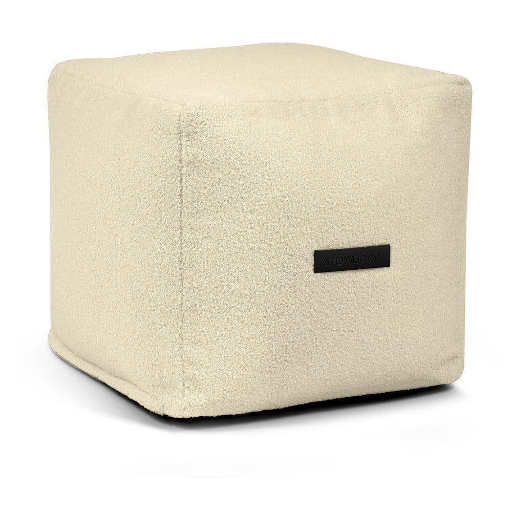Krémový sedací vak z textilie bouclé Up! MooG – SLOWDOWN