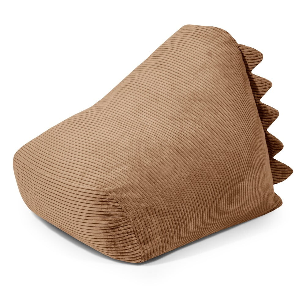 Hnědý manšestrový dětský sedací vak Snug 80 Dragon – SLOWDOWN