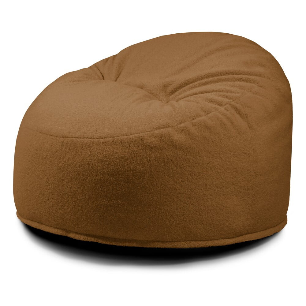 Hnědý dětský sedací vak z textilie bouclé Om 85 – SLOWDOWN