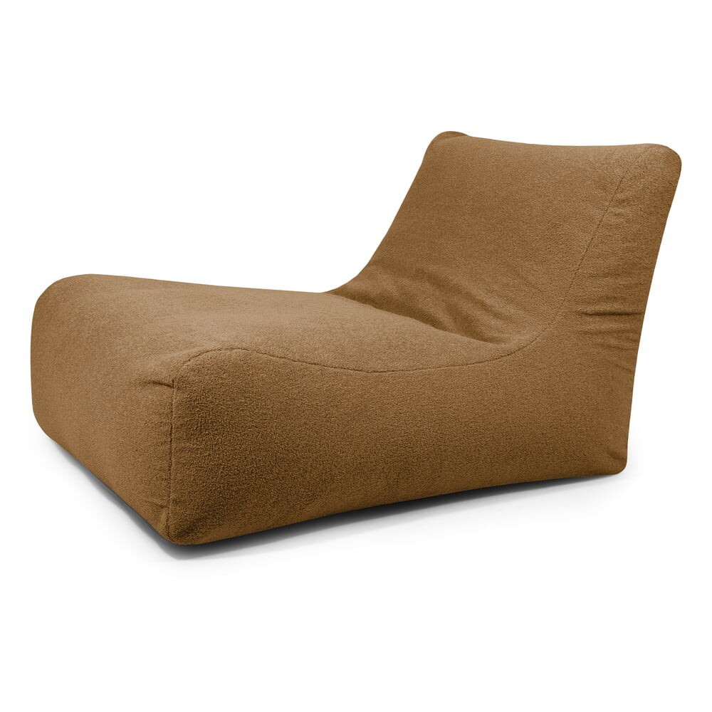 Hnědý sedací vak z textilie bouclé Lounge 100 – SLOWDOWN