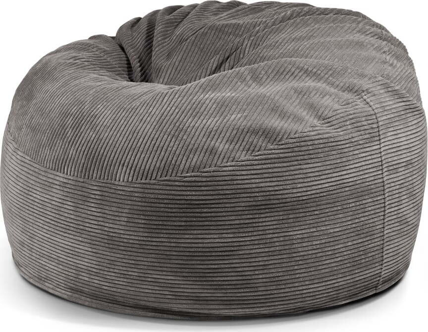 Tmavě šedý manšestrový sedací vak Om 110 – SLOWDOWN