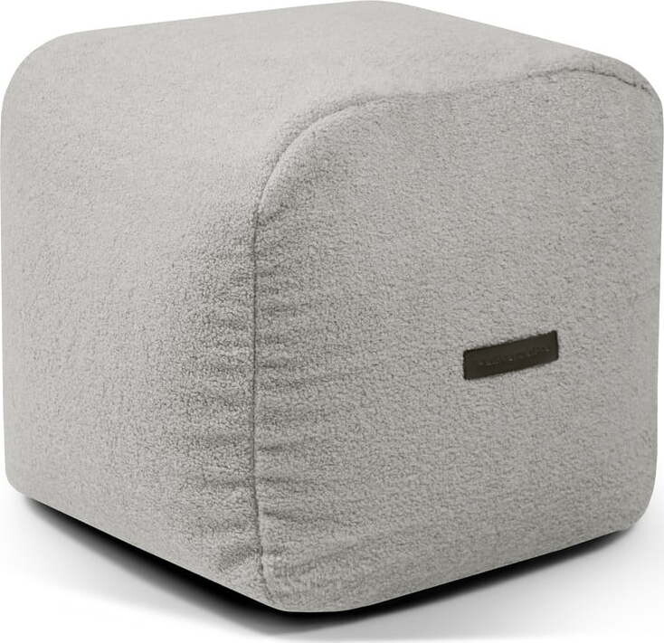 Světle šedý sedací vak z textilie bouclé Plus 50 Lounge – SLOWDOWN