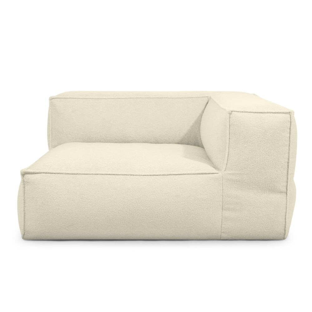 Krémový sedací vak z textilie bouclé Mass Corner 150 Right – SLOWDOWN