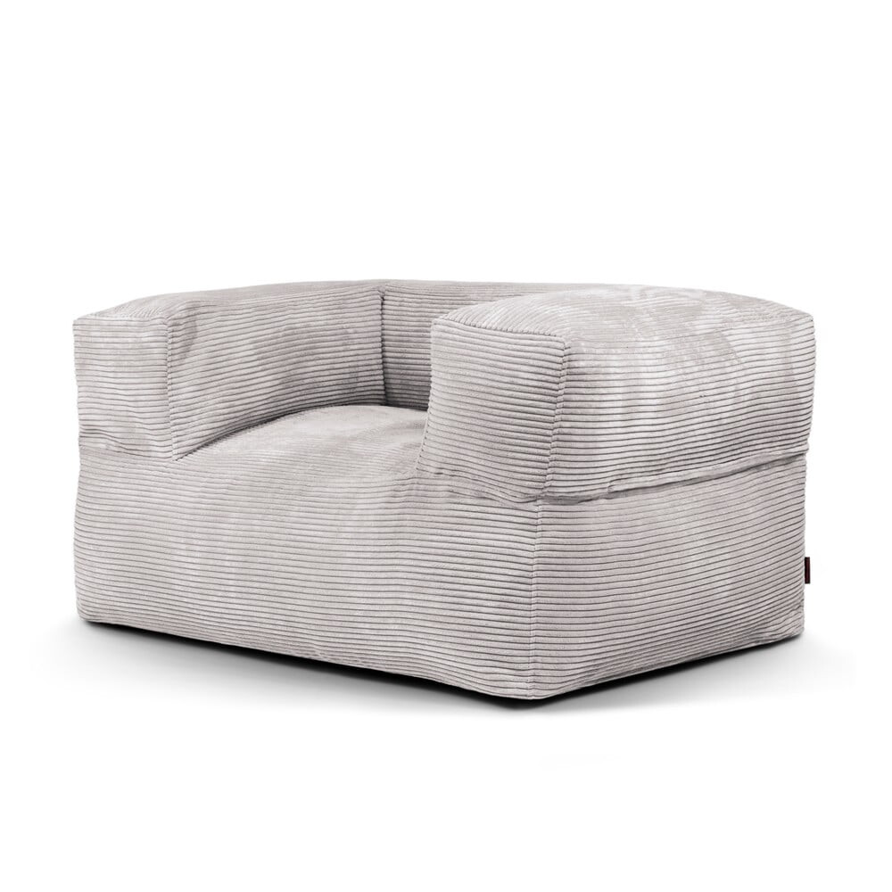 Světle šedý manšestrový sedací vak MooG – SLOWDOWN