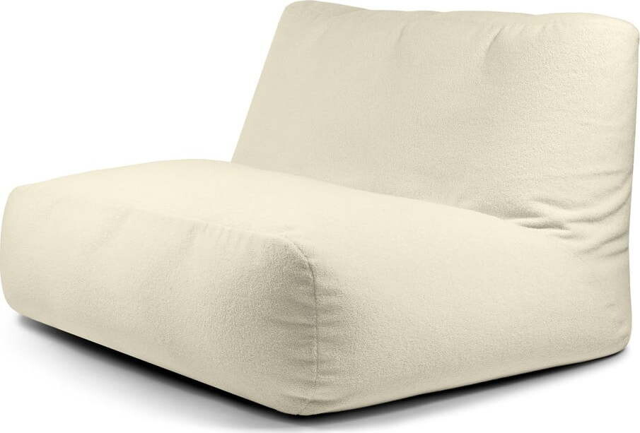 Krémový sedací vak z textilie bouclé Sofa Tube – SLOWDOWN
