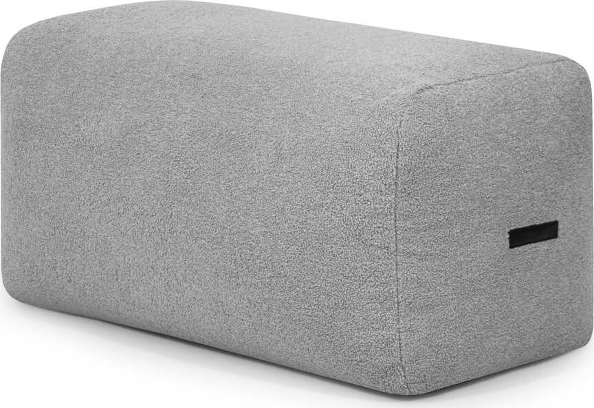 Světle šedý sedací vak z textilie bouclé Plus 100 Lounge – SLOWDOWN
