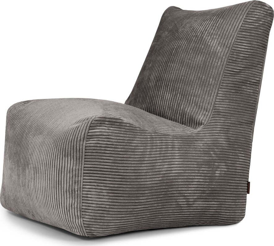 Tmavě šedý manšestrový sedací vak Seat Lounge – SLOWDOWN