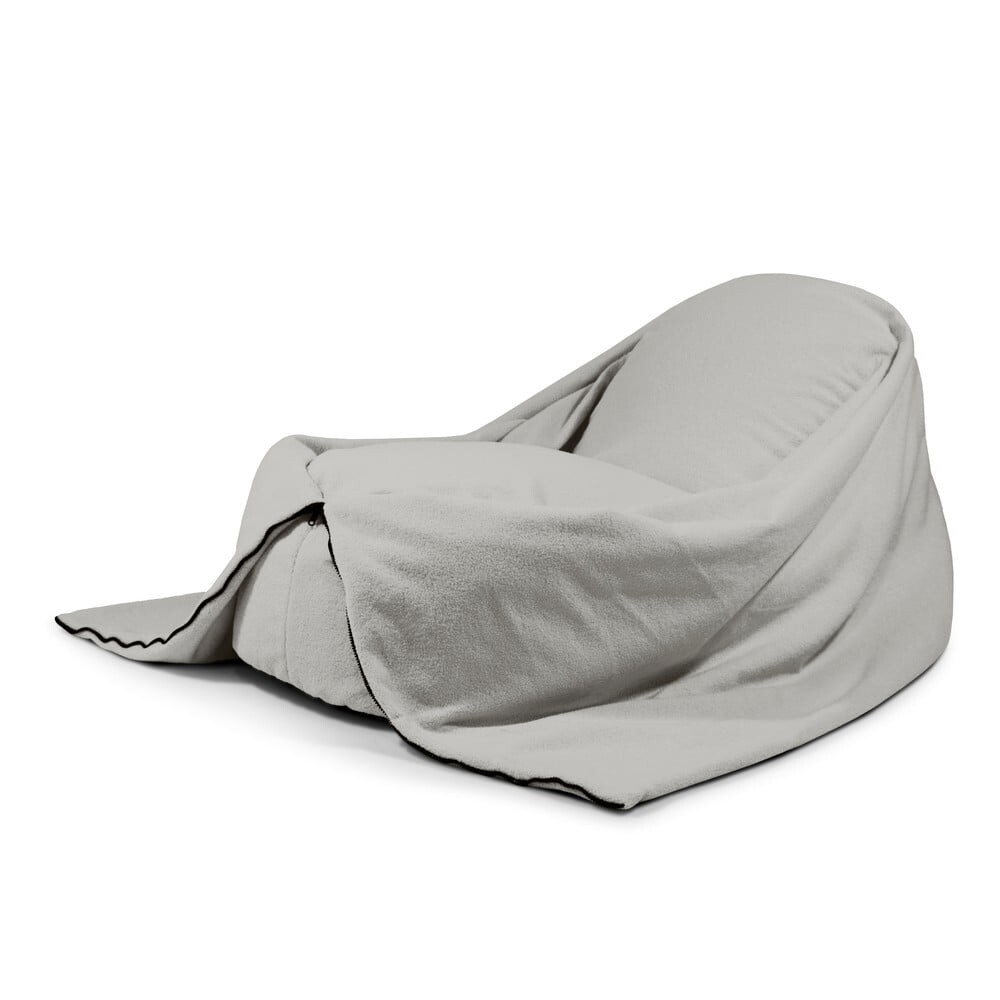 Světle šedý dětský sedací vak z textilie bouclé Cocoon 120 – SLOWDOWN