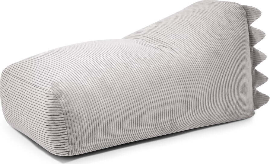 Světle šedý manšestrový dětský sedací vak Snug 130 Dragon – SLOWDOWN