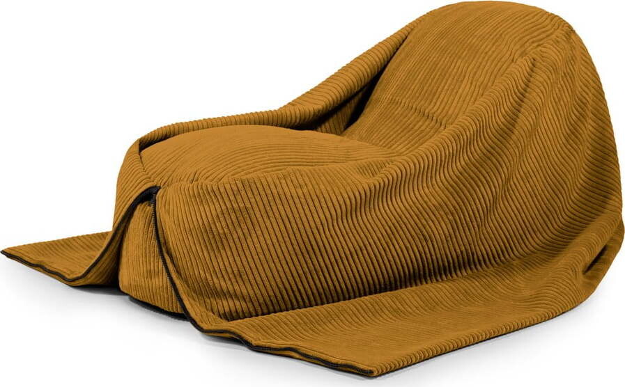 Manšestrový dětský sedací vak v hořčicové barvě Cocoon 120 – SLOWDOWN