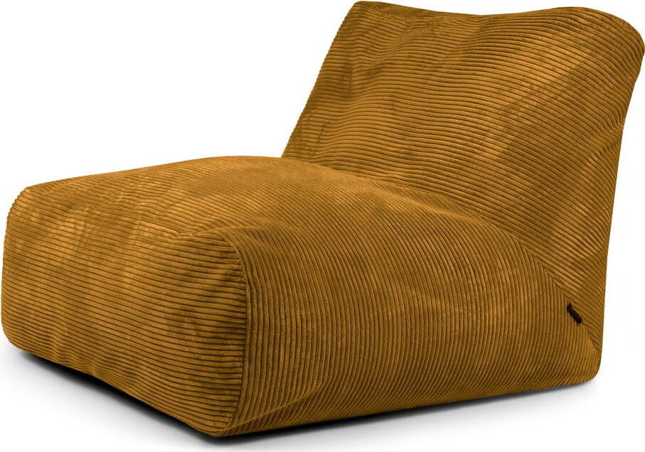 Manšestrový sedací vak v hořčicové barvě Tube 100 – SLOWDOWN