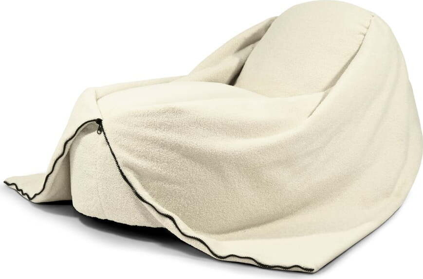 Krémový dětský sedací vak z textilie bouclé Cocoon 100 – SLOWDOWN