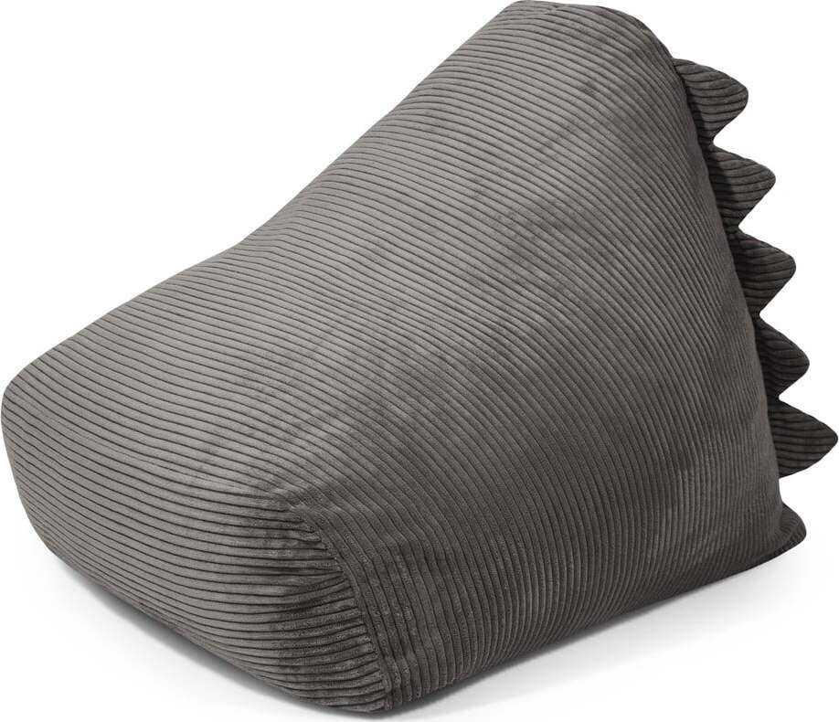 Tmavě šedý manšestrový dětský sedací vak Snug 80 Dragon – SLOWDOWN