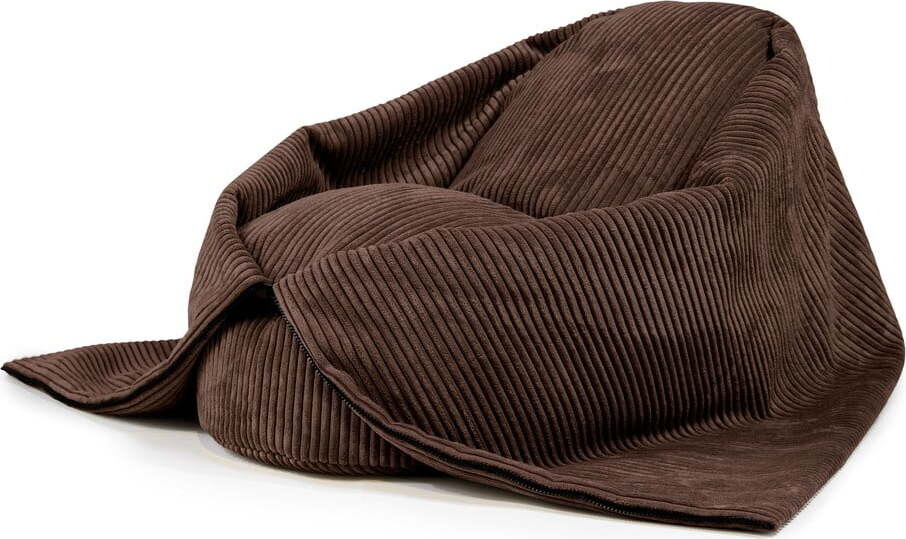 Tmavě hnědý manšestrový dětský sedací vak Cocoon 80 – SLOWDOWN