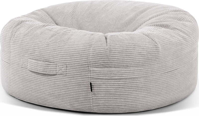 Světle šedý manšestrový sedací vak Roll 135 – SLOWDOWN