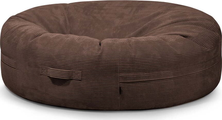 Tmavě hnědý manšestrový sedací vak Roll 190 – SLOWDOWN