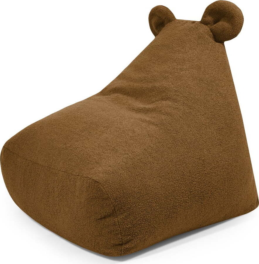 Hnědý dětský sedací vak z textilie bouclé Snug 80 Bear – SLOWDOWN