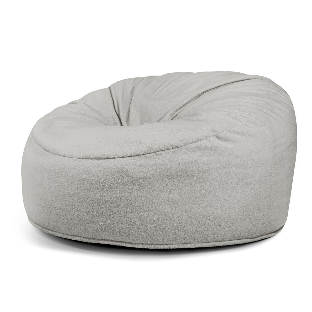 Světle šedý sedací vak z textilie bouclé Om 135 – SLOWDOWN