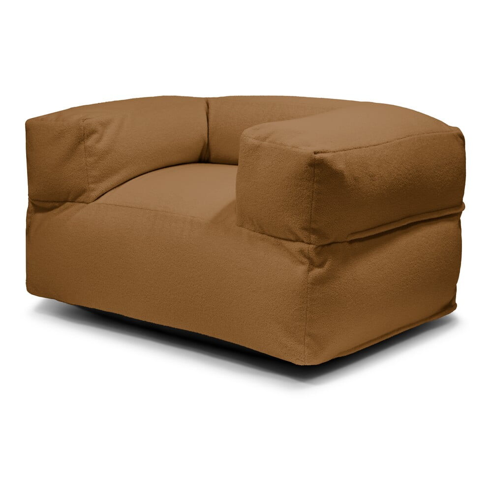 Hnědý sedací vak z textilie bouclé MooG – SLOWDOWN