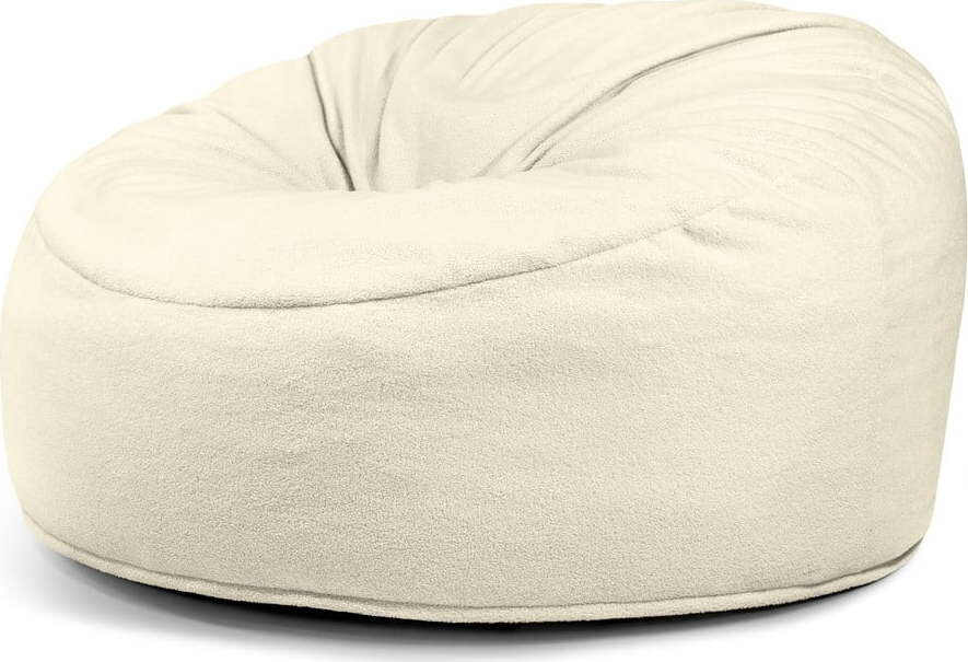 Krémový sedací vak z textilie bouclé Om 135 – SLOWDOWN
