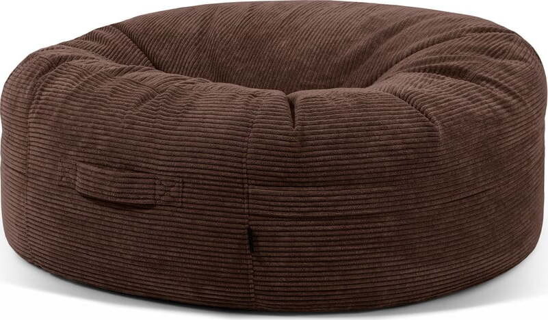 Tmavě hnědý manšestrový sedací vak Roll 135 – SLOWDOWN