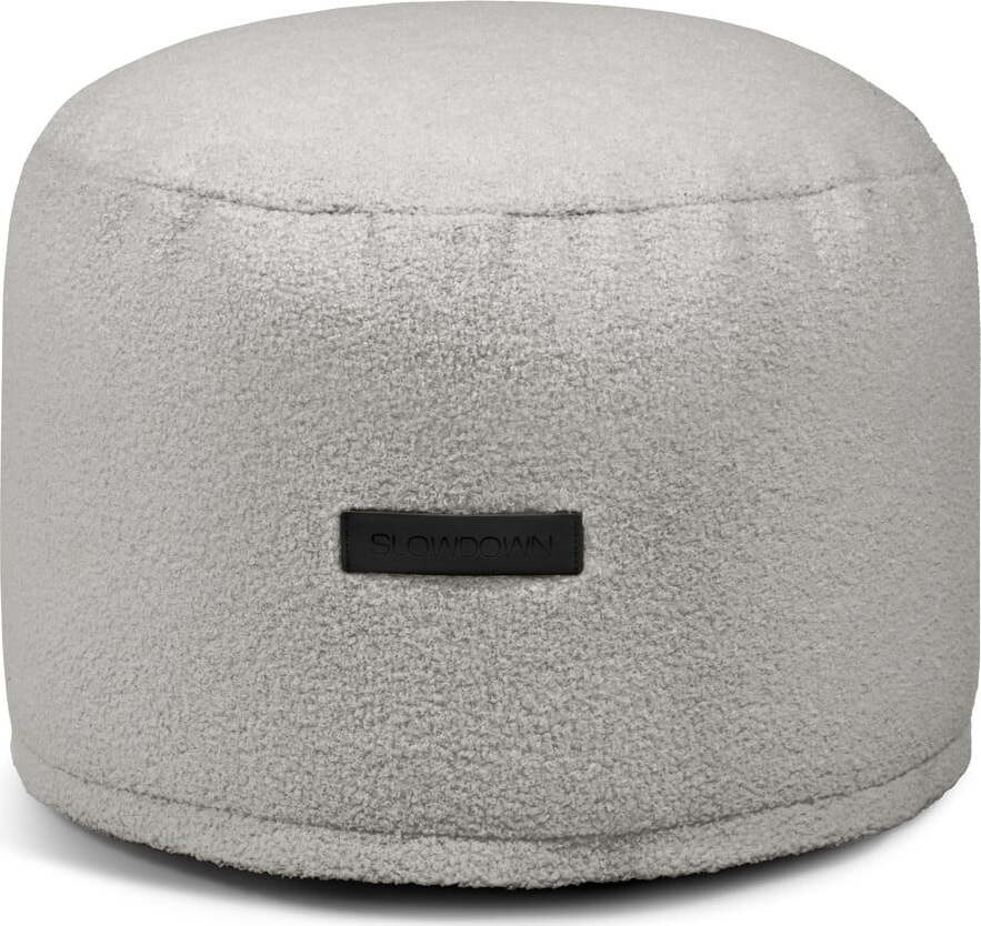 Světle šedý sedací vak z textilie bouclé Mini – SLOWDOWN