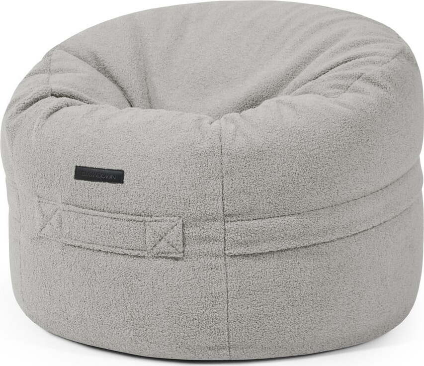 Světle šedý dětský sedací vak z textilie bouclé Roll 80 – SLOWDOWN