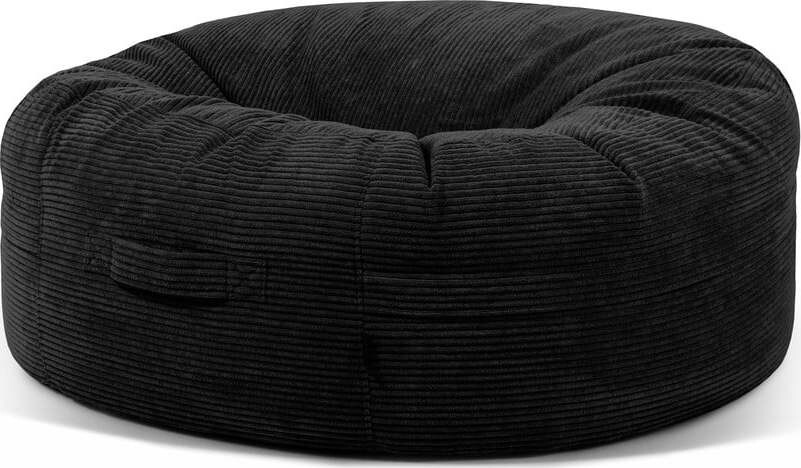 Černý manšestrový sedací vak Roll 135 – SLOWDOWN