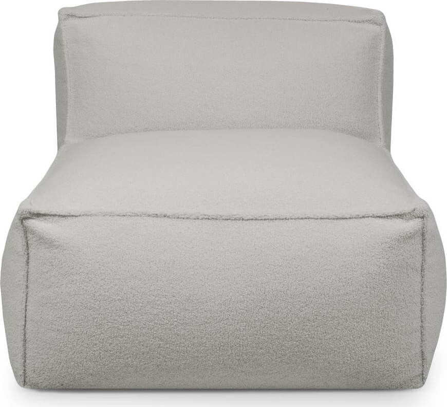 Světle šedý sedací vak z textilie bouclé Mass Open Modul 90 – SLOWDOWN