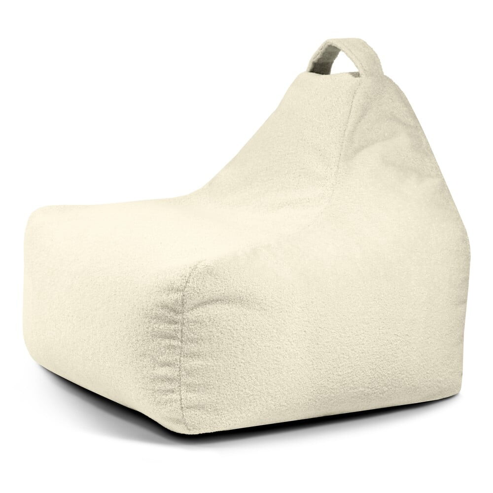 Krémový dětský sedací vak z textilie bouclé Game Amuse – SLOWDOWN
