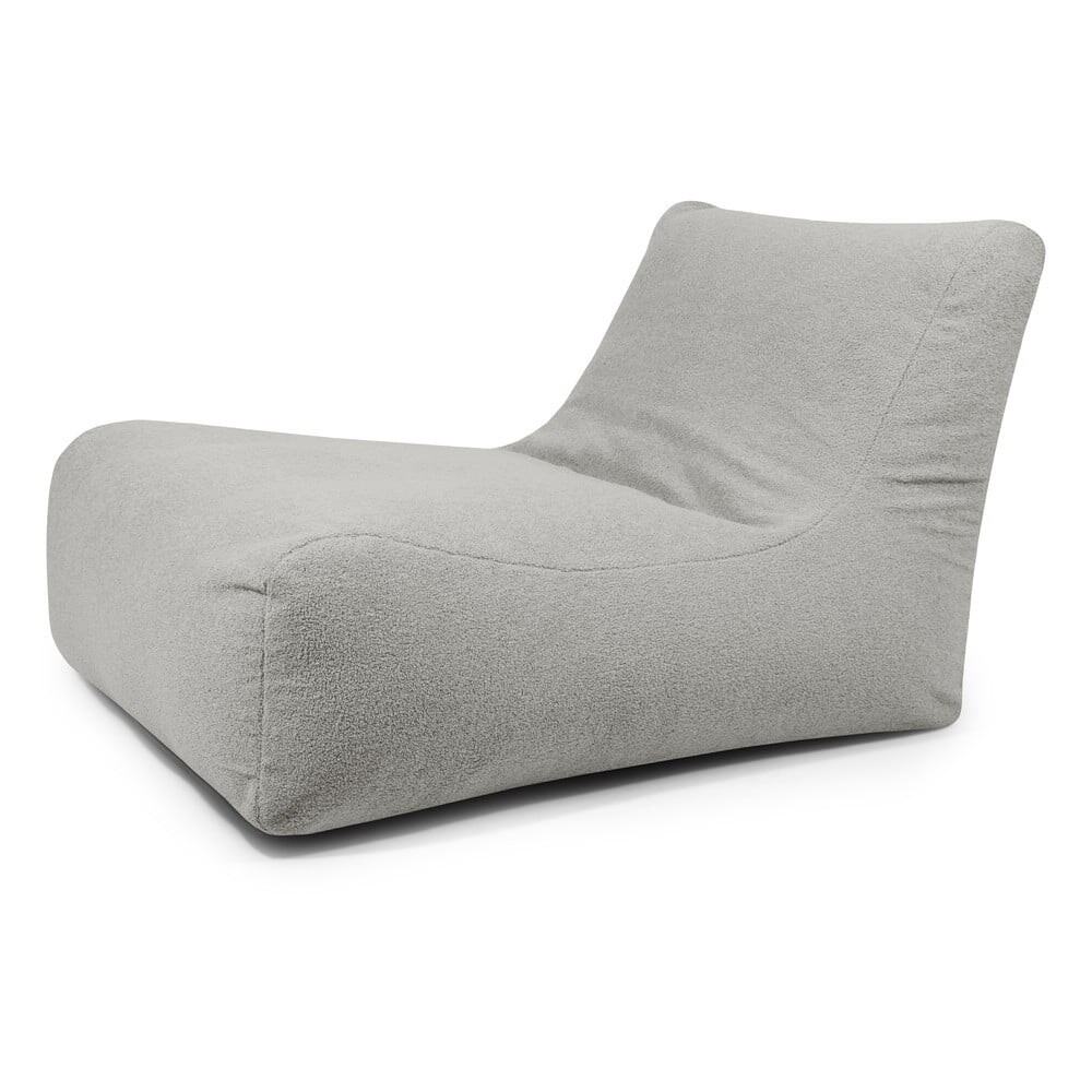 Světle šedý sedací vak z textilie bouclé Lounge 100 – SLOWDOWN