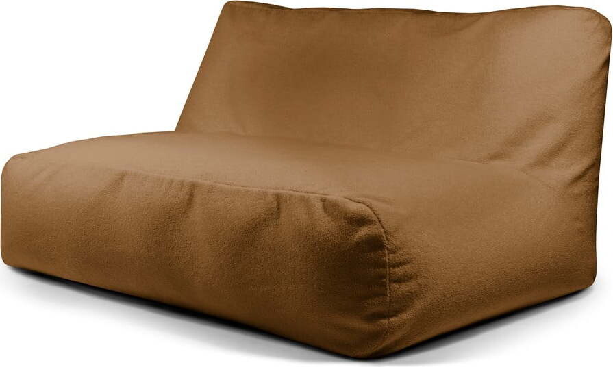 Hnědý sedací vak z textilie bouclé Sofa Tube 160 – SLOWDOWN