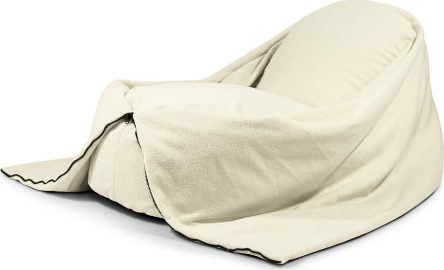 Krémový dětský sedací vak z textilie bouclé Cocoon 120 – SLOWDOWN
