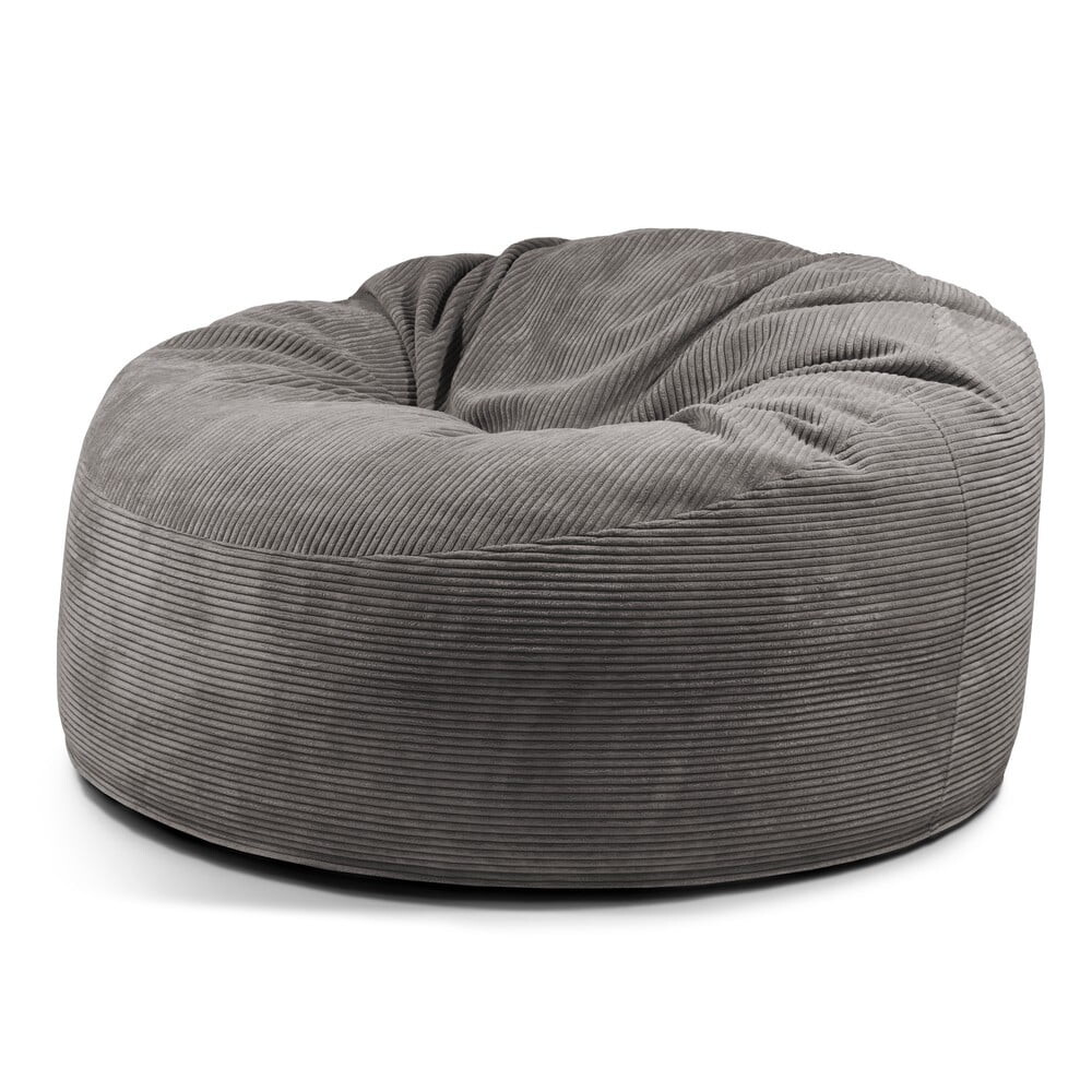 Tmavě šedý manšestrový sedací vak Om 135 – SLOWDOWN