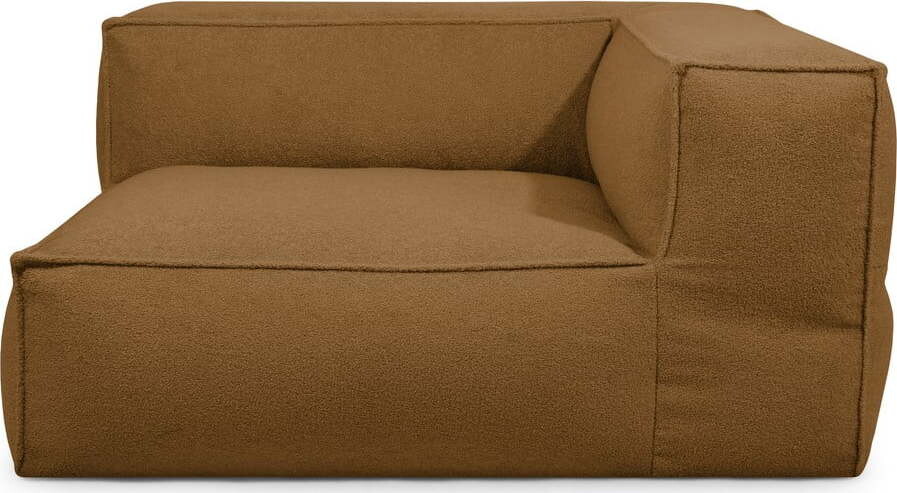 Hnědý sedací vak z textilie bouclé Mass Corner 150 Right – SLOWDOWN